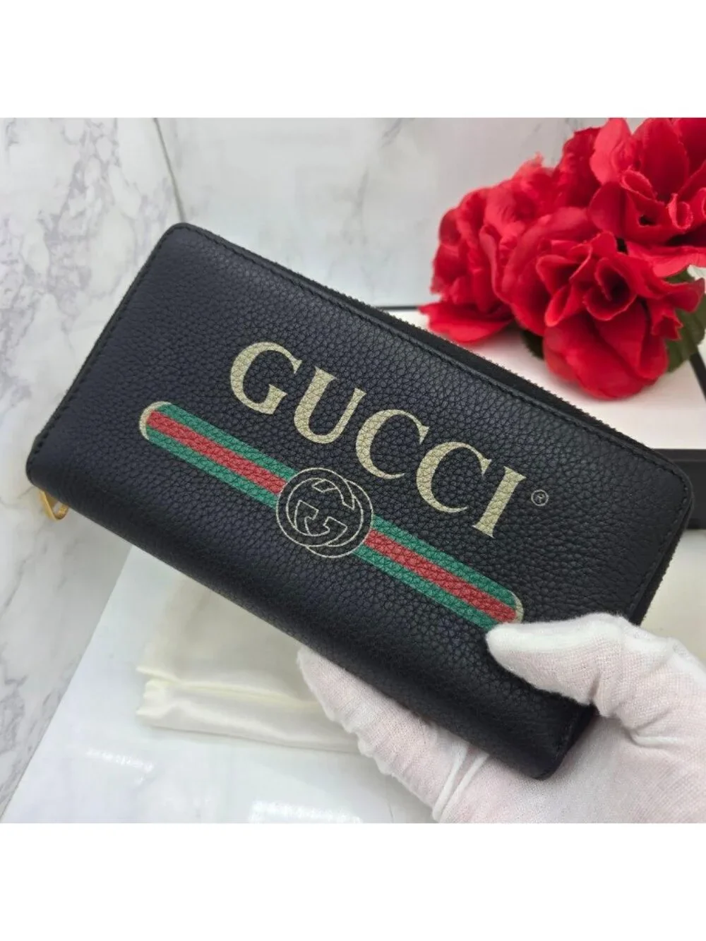 Gucci Logo Wallet Black Leather - Picture 3 of 15